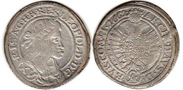 coin Austria 15 kreuzer 1662