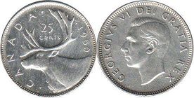 pièce de monnaie canadian old pièce de monnaie 25 cents 1950