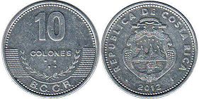 coin Costa Rica 10 colones 2012