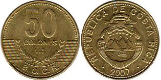 coin Costa Rica 50 colones 2007