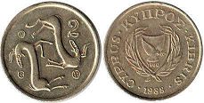 coin Cyprus 2 cents 1988