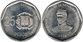 coin Dominican Republic 25 pesos 2008