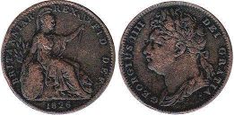 monnaie Grande Bretagne farthing 1826