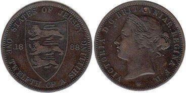 coin Jersey 1/12 shilling 1888
