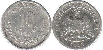 coin Mexico 10 centavos 1882