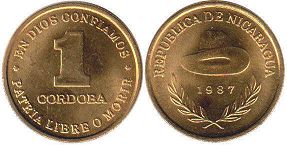 coin Nicaragua 1 cordoba 1987