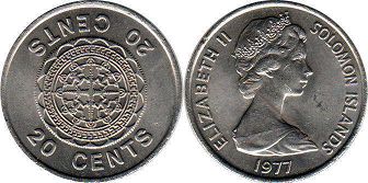 coin Solomon Islands 20 cents 1977