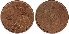 moneta Hiszpania 2 euro cent 2013