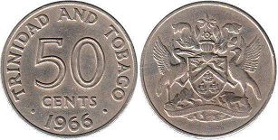 coin Trinidad and Tobago 50 cents 1966