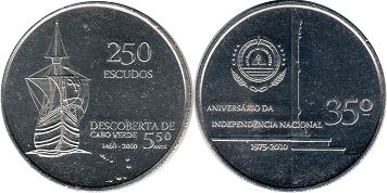 coin Cape Verde 250 escudos 2010