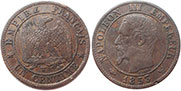 piece France 1 centime 1853