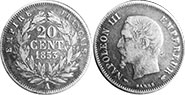 coin France 20 centimes 1853 coin France 20 centimes 1853