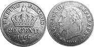 coin France 20 centimes 1866 coin France 20 centimes 1866