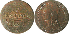 coin France 5 centimes 1795