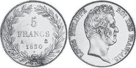 coin France 5 francs 1830