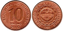 coin Philippines 10 centimos 2002