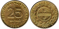 coin Philippines 25 centimos 2004