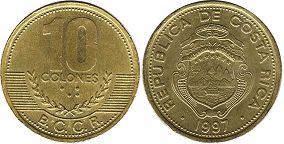 coin Costa Rica 10 colones 1997