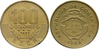coin Costa Rica 100 colones 1995