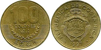 coin Costa Rica 100 colones 1997