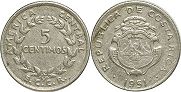 coin Costa Rica 5 centimos 1951