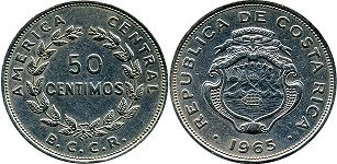 coin Costa Rica 50 centimos 1965