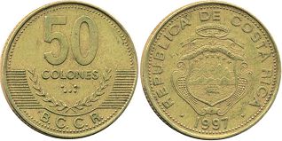coin Costa Rica 50 colones 1997
