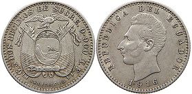 coin Ecuador 2 decimos 1916