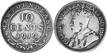 coin Newfoundland 10 cents 1919
