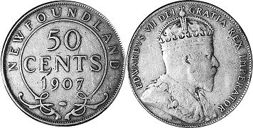 coin Newfoundland 50 cents 1907