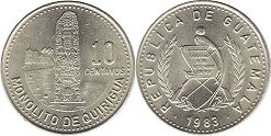 coin Guatemala 10 centavos 1983