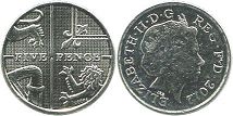 coin UK 5 pence 2012