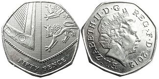 coin UK 50 pence 2012