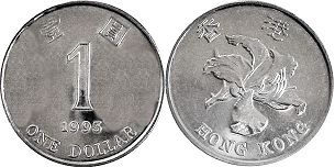coin Hong Kong 1 dollar 1993