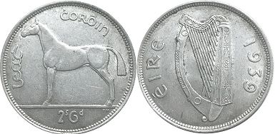 coin Ireland 1/2 crown 1939