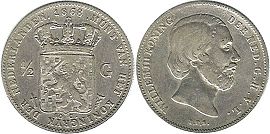 monnaie Pays-Bas 1/2 gulden 1868
