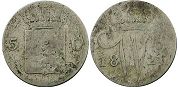 Münze Niederlande 5 Cents 1826