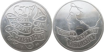 Münze Niederlande 50 Gulden 1994