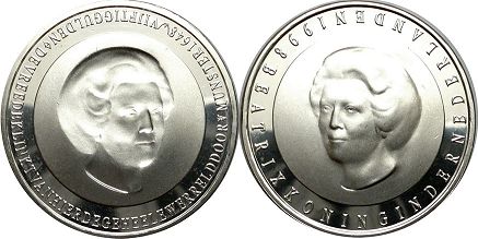 Münze Niederlande 50 Gulden 1998