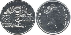coin New Zealand 10 cents 1990
