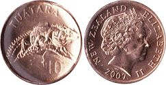 coin New Zealand 10 cents 2007