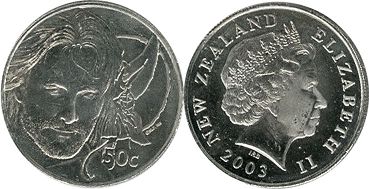 coin New Zealand 50 cents 2003 Aragon