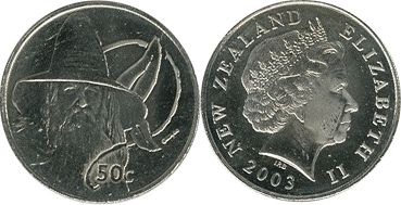 coin New Zealand 50 cents 2003 Gandalf