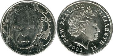 coin New Zealand 50 cents 2003 gollum
