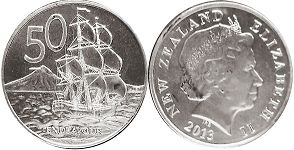 coin New Zealand 50 cents 2013
