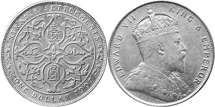 syiling Negeri-negeri Selat 1 dollar 1907