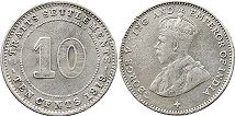 syiling Negeri-negeri Selat 10 cents 1919