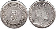 coin Straits Settlements 5 cents 1902