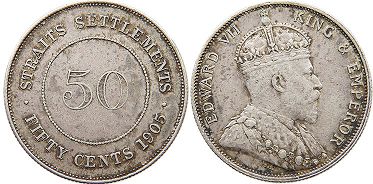 syiling Negeri-negeri Selat 50 cents 1905