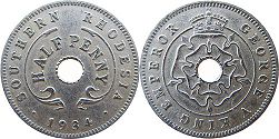 coin Rhodesia 1/2 penny 1934